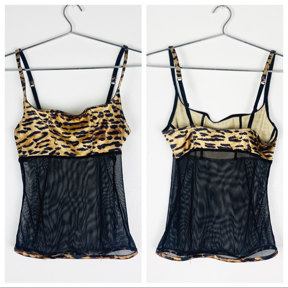 SOLD Vintage 90s VS Sheer Leopard Sexy Tank Top - Picture 2 of 8